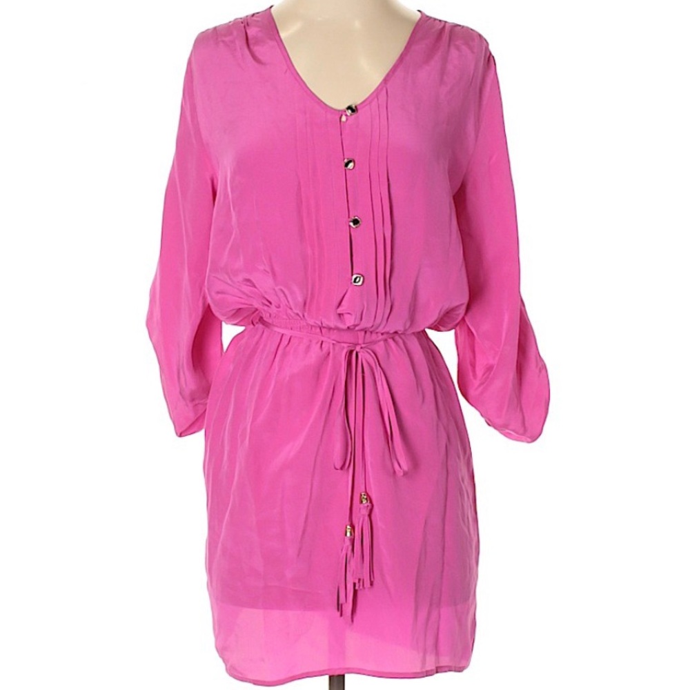 Yumi Kim 100% pink silk mini dress